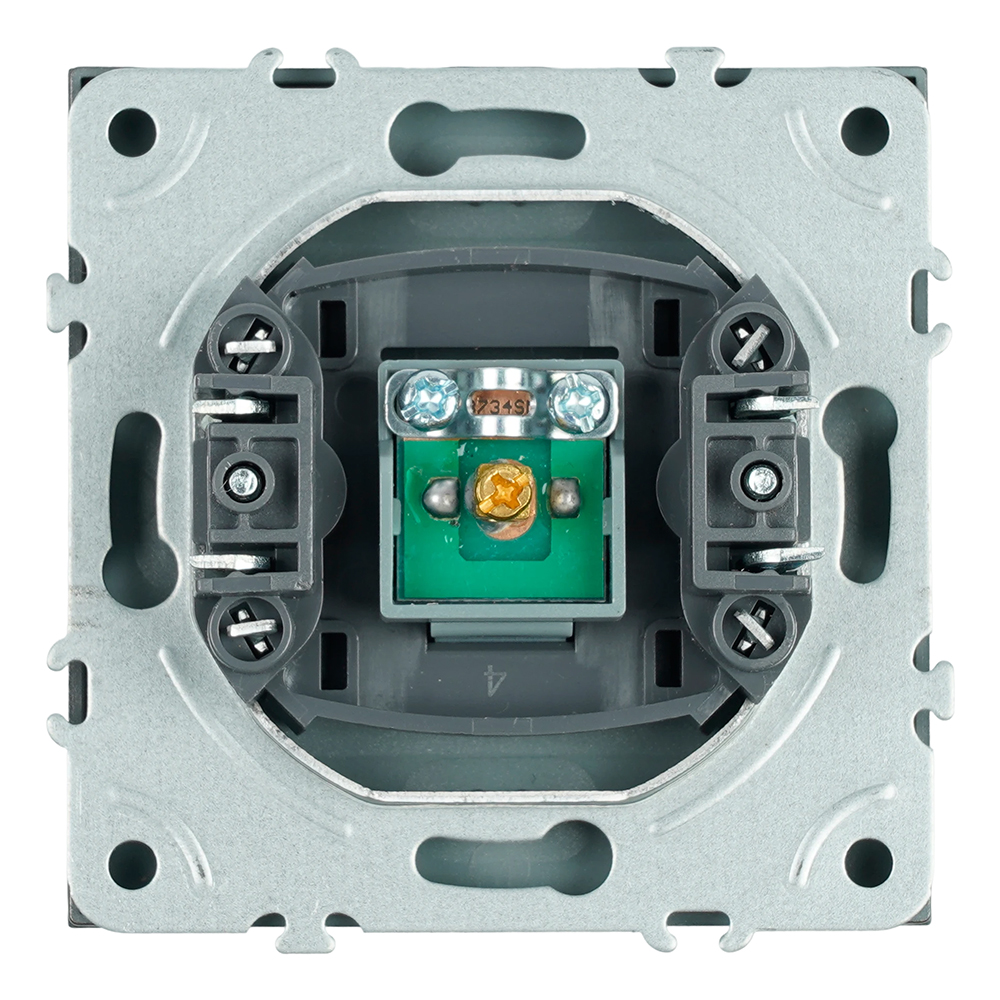 Розетка телевизионная 1-местная (механизм), STEKKER, 75 Ом, 5-862МГц, серия Эмили, RST00-5108-09, антрацит, soft touch