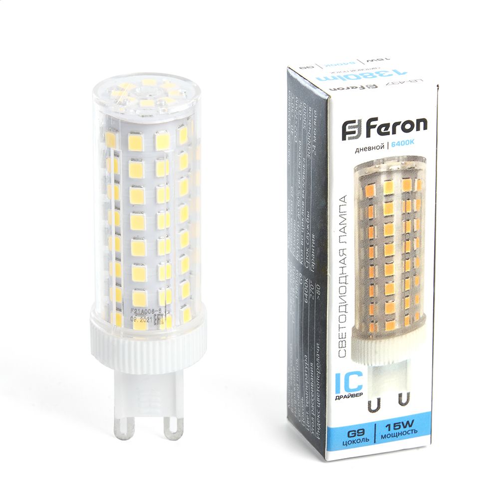 Лампа светодиодная Feron LB-437 G9 15W 6400K Лампа светодиодная Feron LB-437 G9 15W 6400K