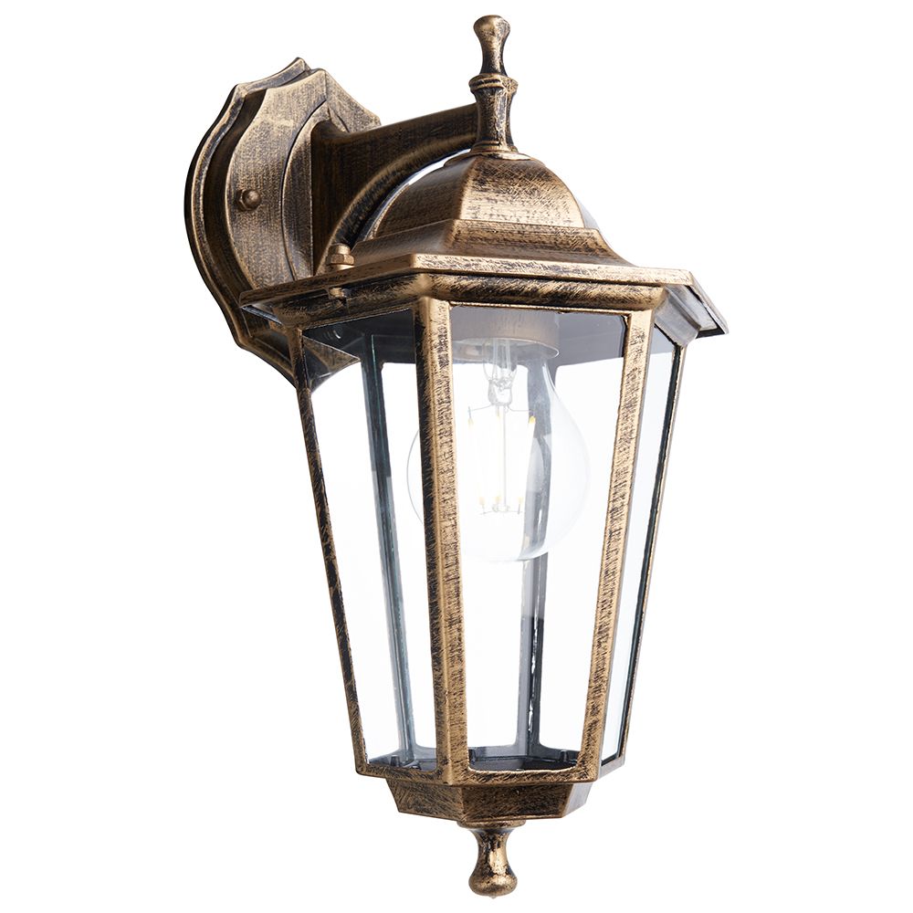 Светильник садово-парковый Feron 6102/PL6102 шестигранный на стену вниз 60W E27 230V, черное золото Светильник садово-парковый Feron 6102/PL6102 шестигранный на стену вниз 60W E27 230V, черное золото