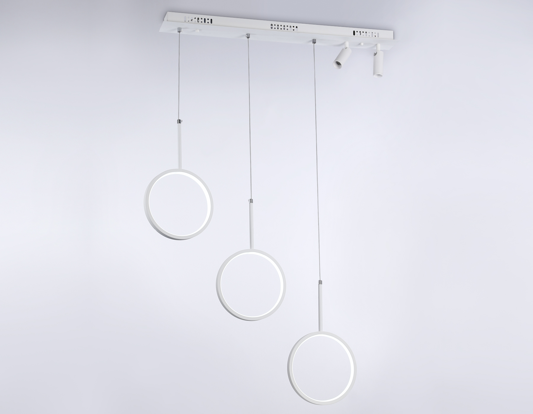 Подвесной LED светильник FL5277/3+2 WH белый 59W 3000K/4200K/6400K+4200K 800*200*1200 (ПДУ ИК)