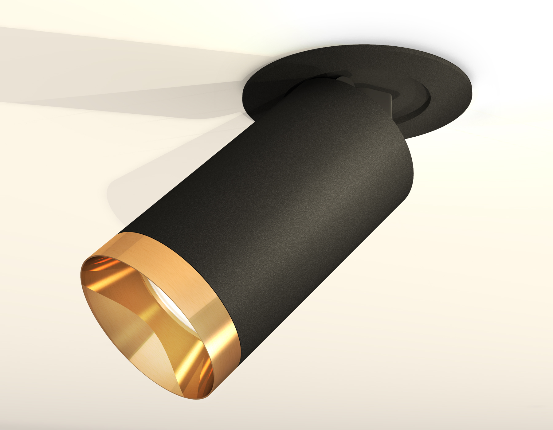 Встраиваемый поворотный светильник XM6323204 SBK/PYG черный песок/золото желтое полированное MR16 GU5.3 (A2242, C6323, N6134)