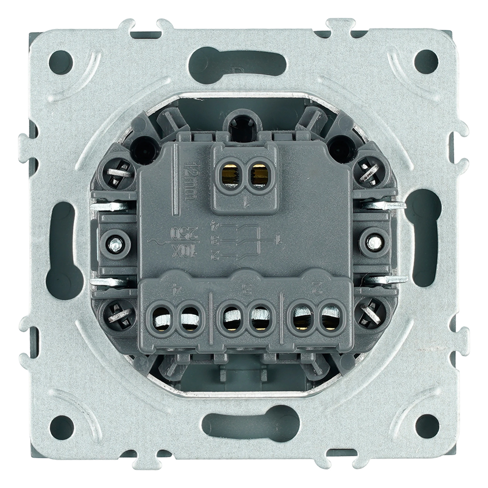 Выключатель 3-клавишный (механизм), STEKKER, 250В, 10А, серия Эмили, RSW10-5108-09, антрацит, soft touch