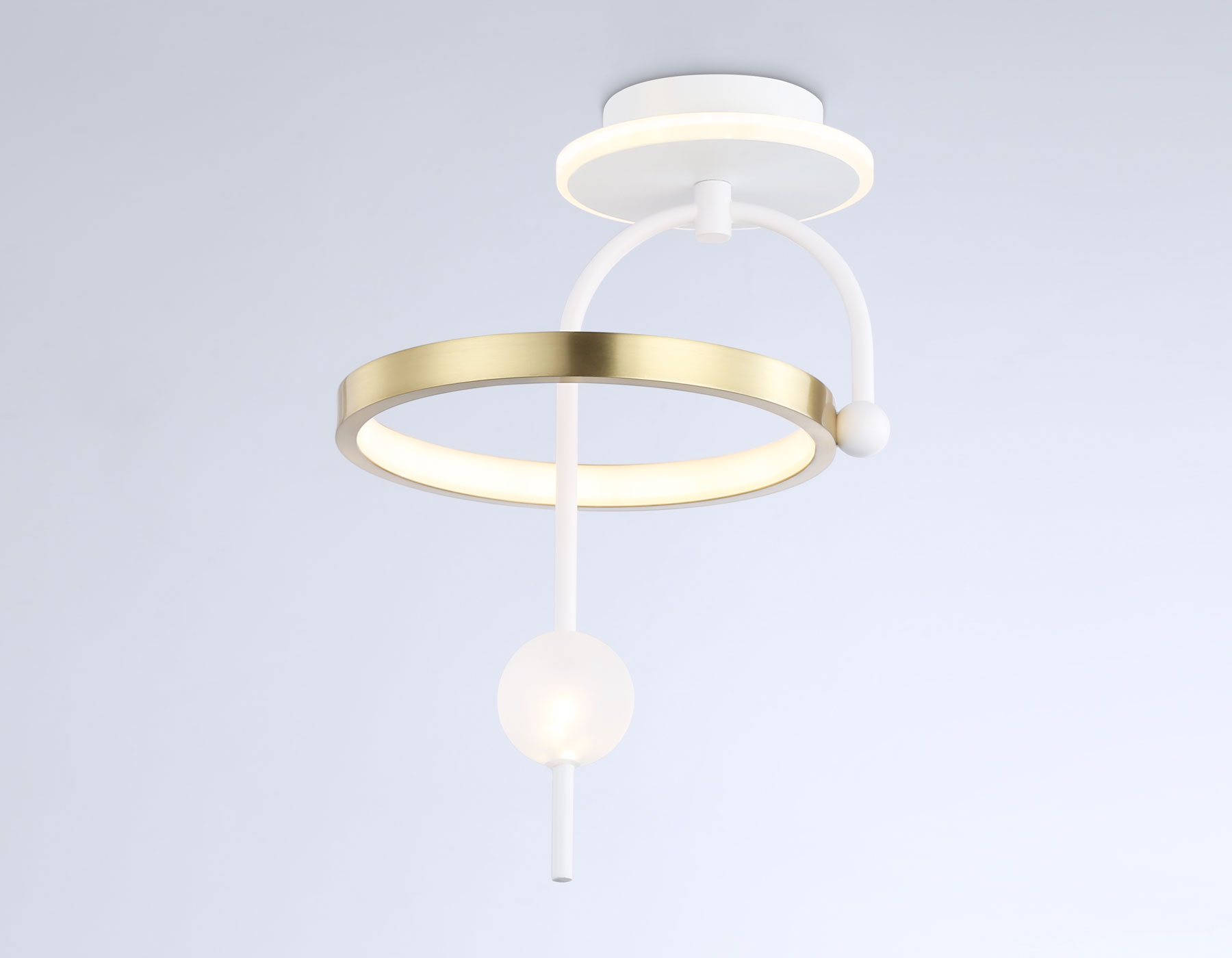 Потолочный светильник Ambrella FL66422 WH/GD белый/золото 3000K/4200K/6400K 15W 240*220*347.7 (Без ПДУ)