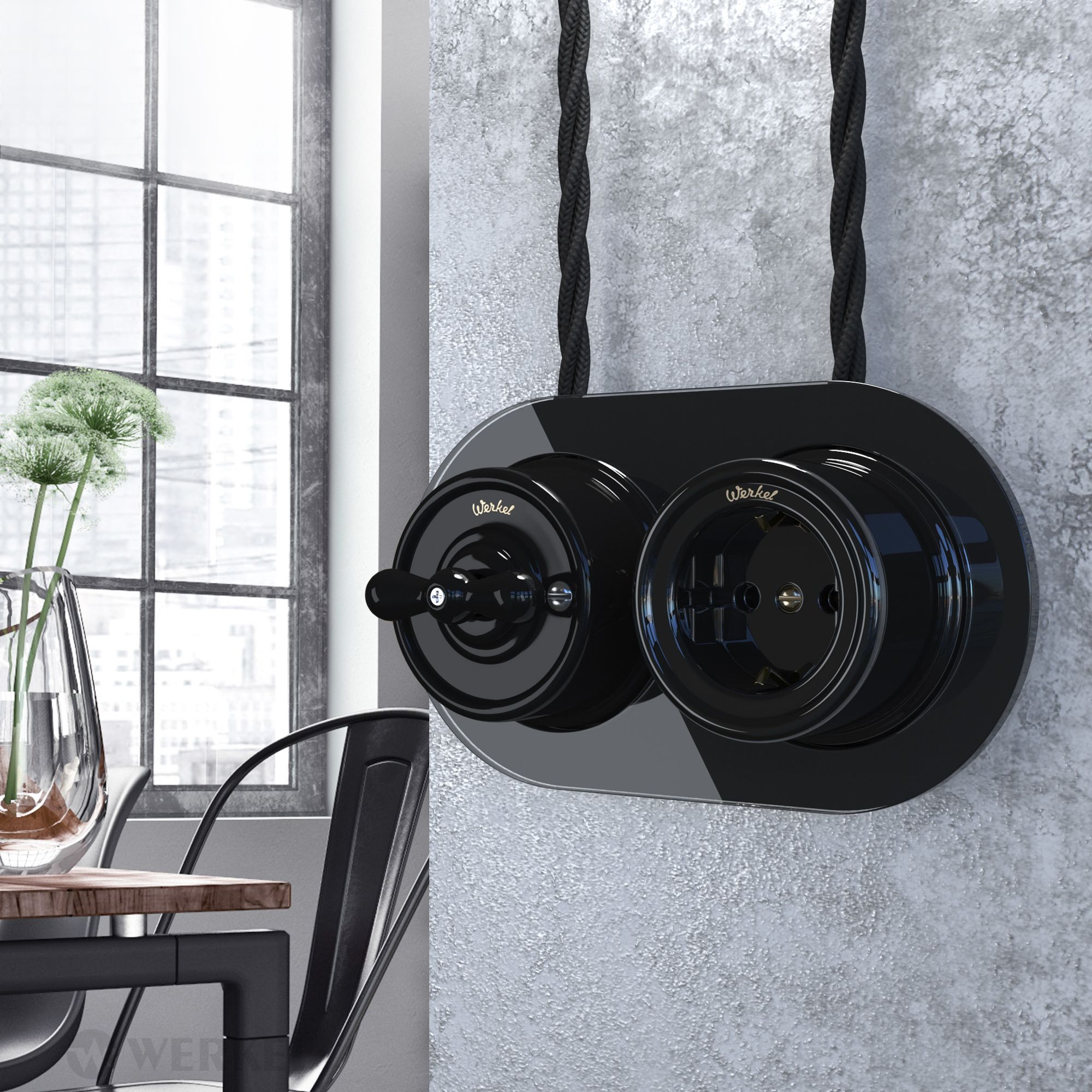 Рамка на 2 поста Werkel Favorit Runda (Черный) WL21-frame-02 / W0025108 / a044905