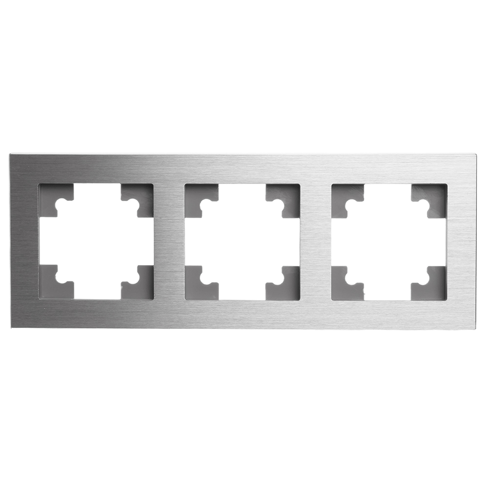 Рамка 3-местная, металл, STEKKER, MFR00-7003-03, серия Катрин, серебро