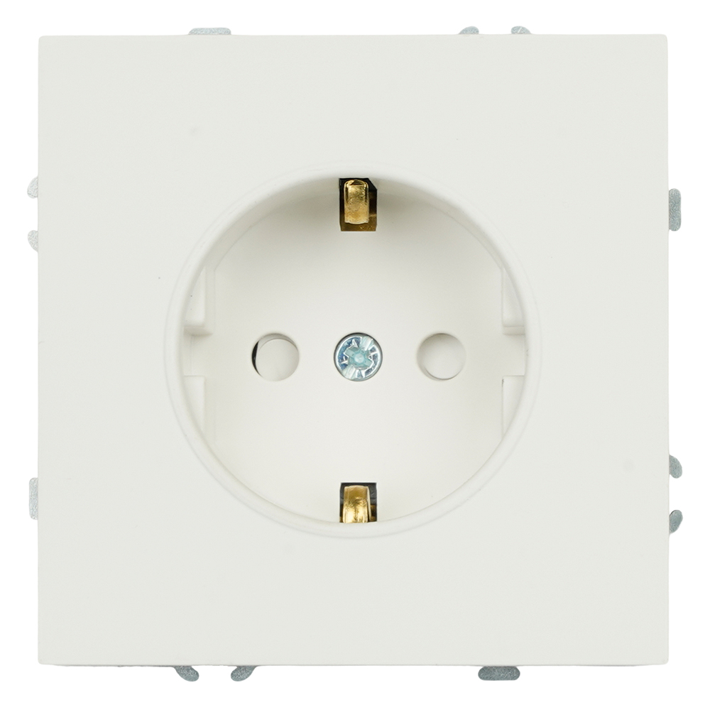 Розетка 1-местная с з/ш, с/з (механизм), СЗК, STEKKER, 250В, 16А, серия Эмили, RST16-5110-01ZK, белый фарфор, soft touch