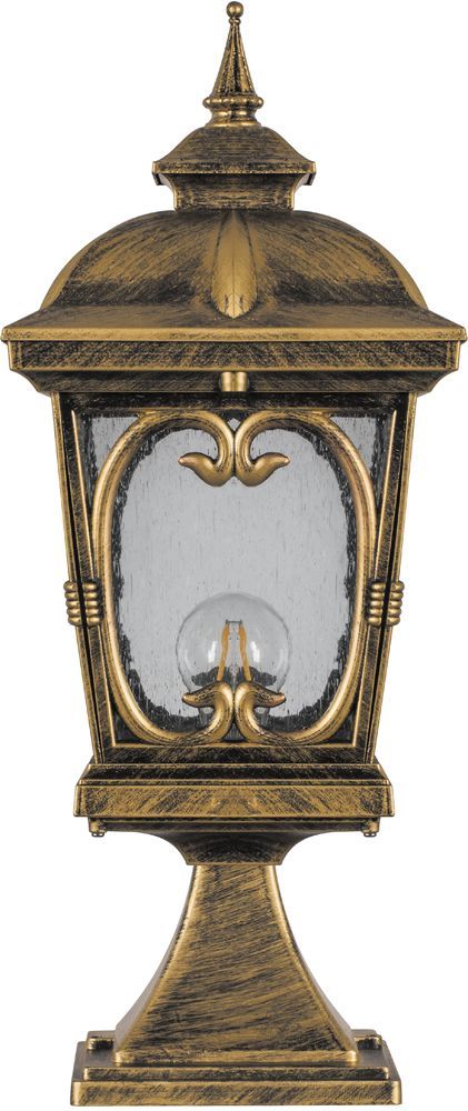 Светильник садово-парковый Feron PL136 четырехгранный на постамент 100W 230V E27, черное золото