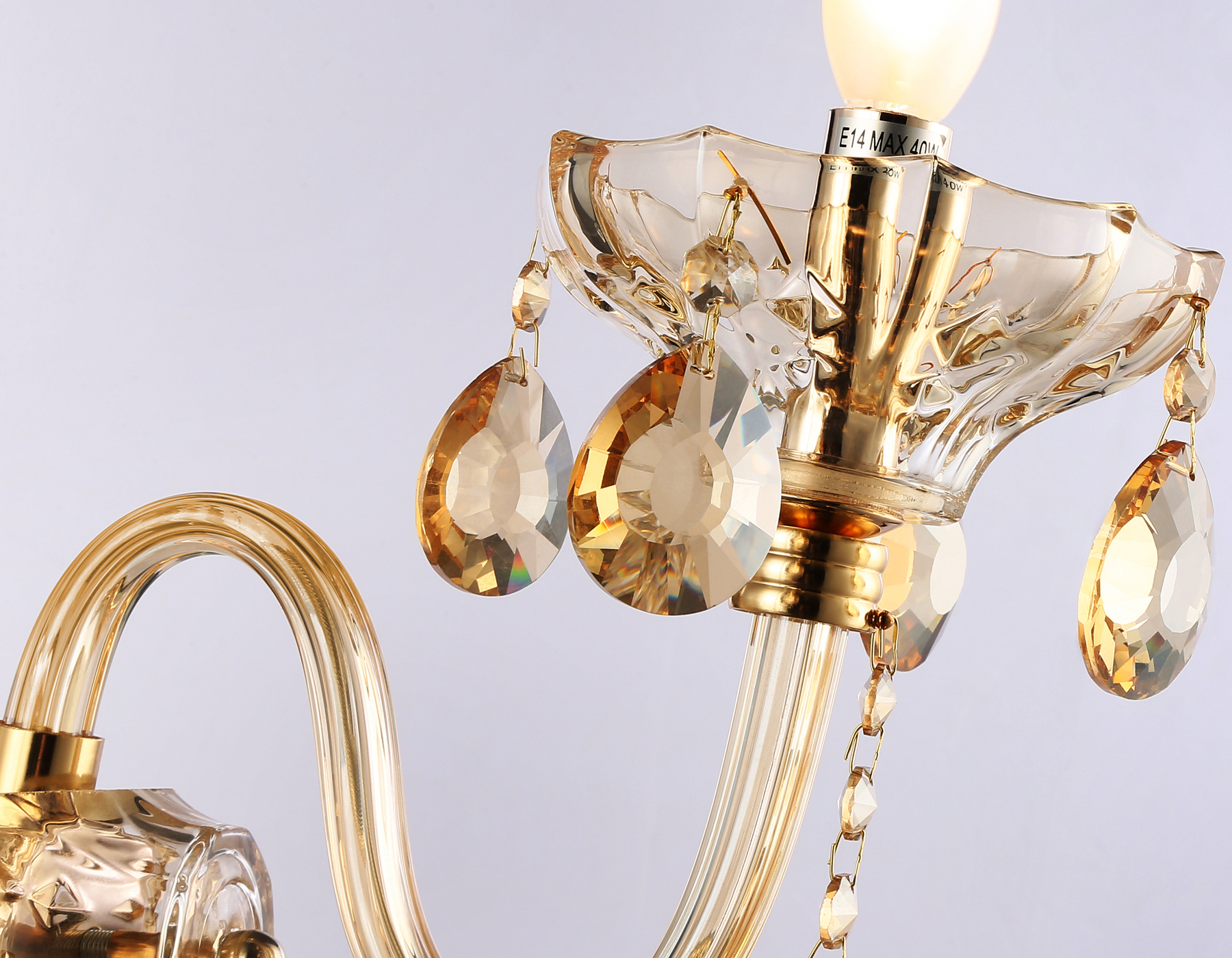 Настенный светильник TR4912 GD/TI золото/янтарь E14 max 40W 294*160*246