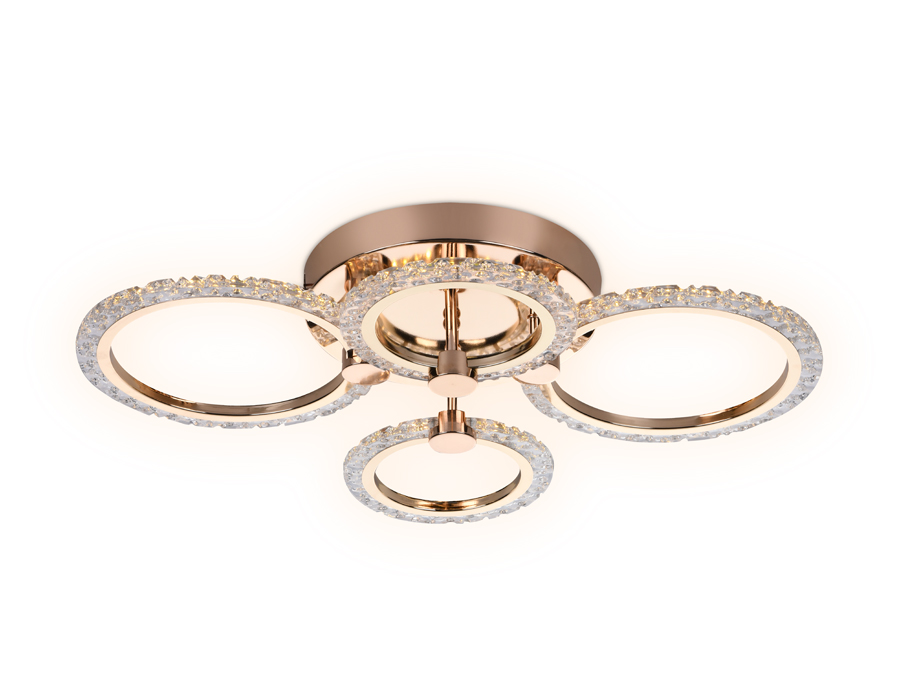 Потолочный светодиодный светильник с пультом Ambrella FA416/2+2 GD золото 60W 640*460*120 (ПДУ РАДИО 2.4G)