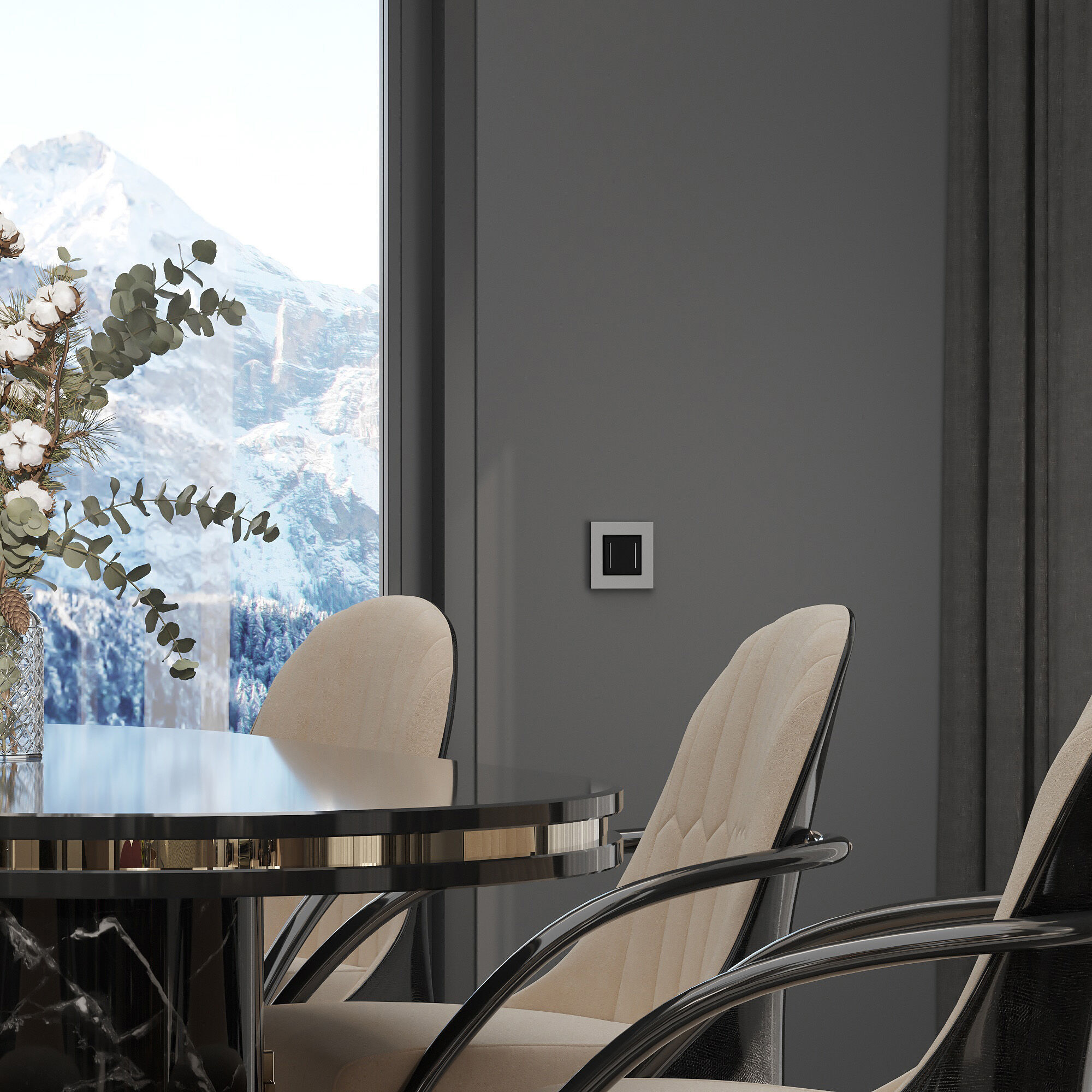 W0012965/ Рамка на 1 пост Slab (серебро софт)