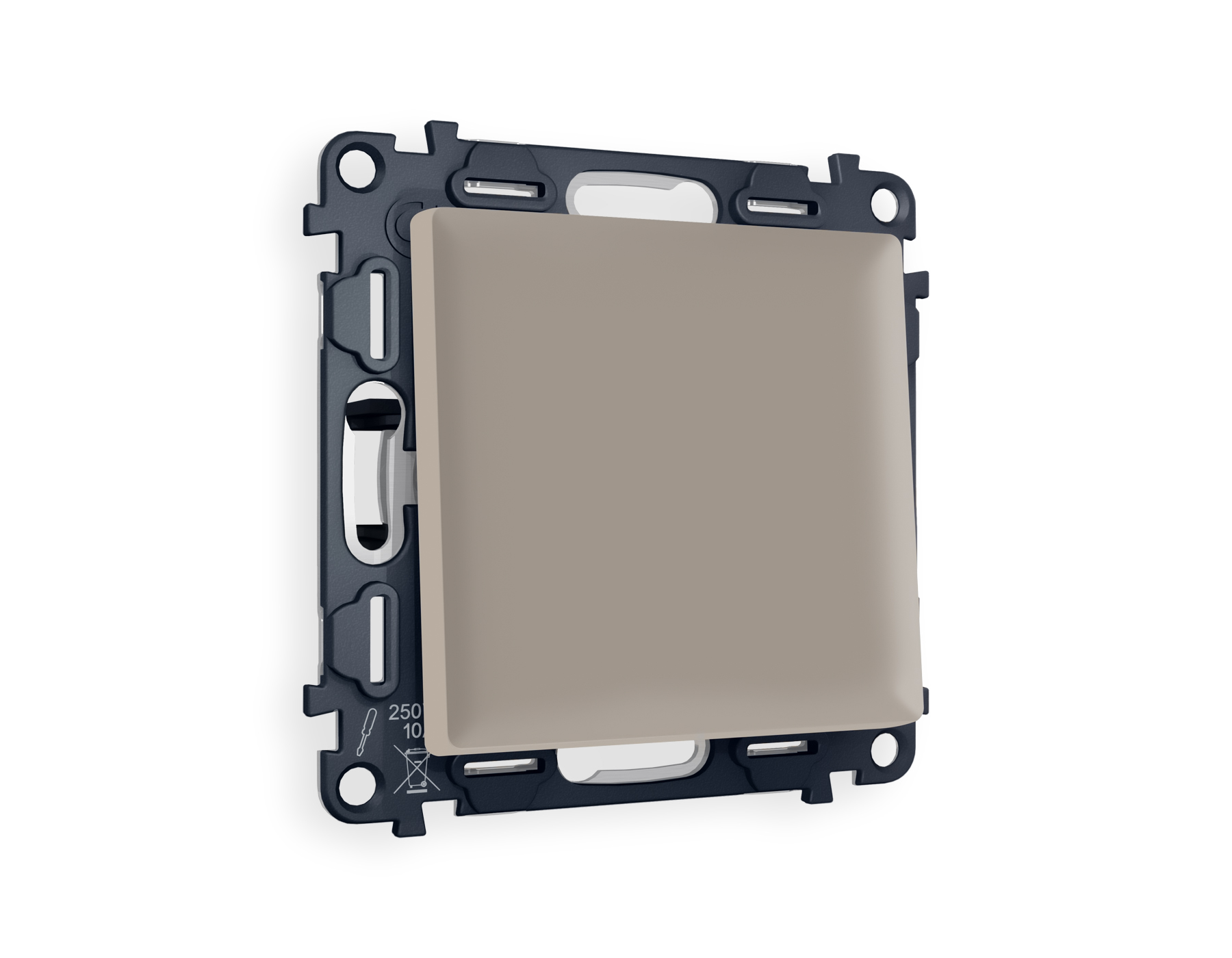 MA361030 Комплект механизма 1-кл перекрестного выключателя ALFA Серо-бежевый матовый QUANT (AP3610, VM112)