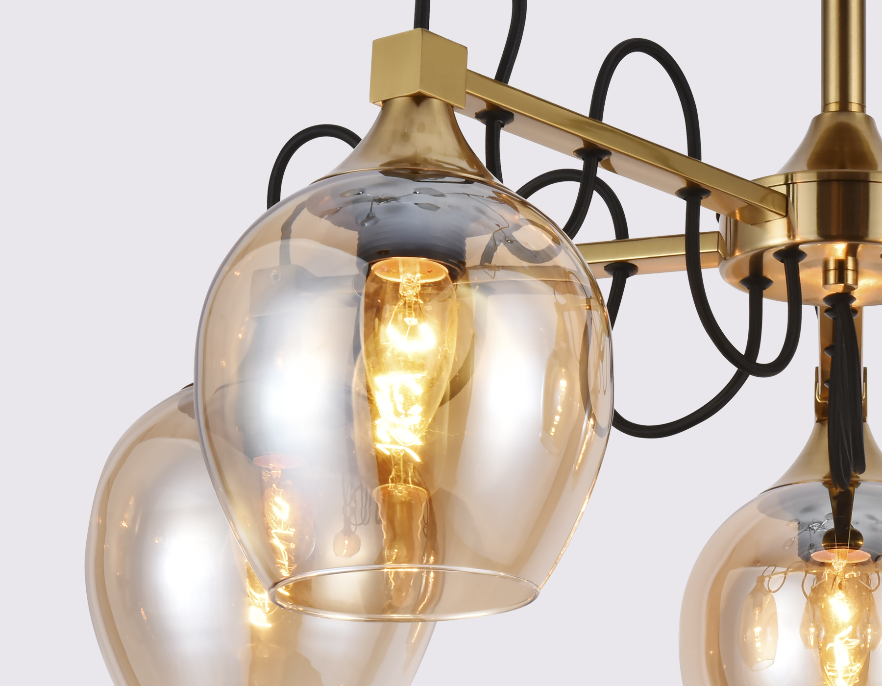 Подвесная люстра Ambrella TR9061бронза/янтарь E27 max 40W D620*380