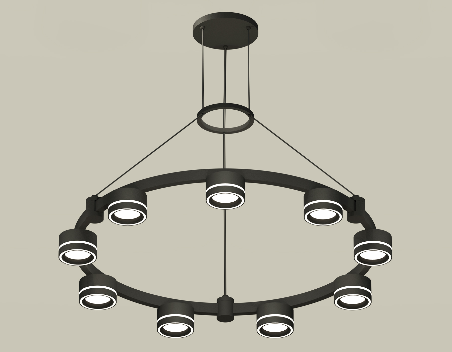 Подвесной светильник Ambrella Techno Ring XR92051901/9 SBK/FR черный песок/белый матовый GX53 (A9205, C9242, N8434)