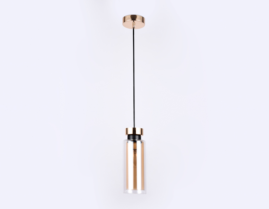 Подвесной светильник со сменной лампой Ambrella TR3571 GD/TI золото/янтарь E14 max 40W D100*1050