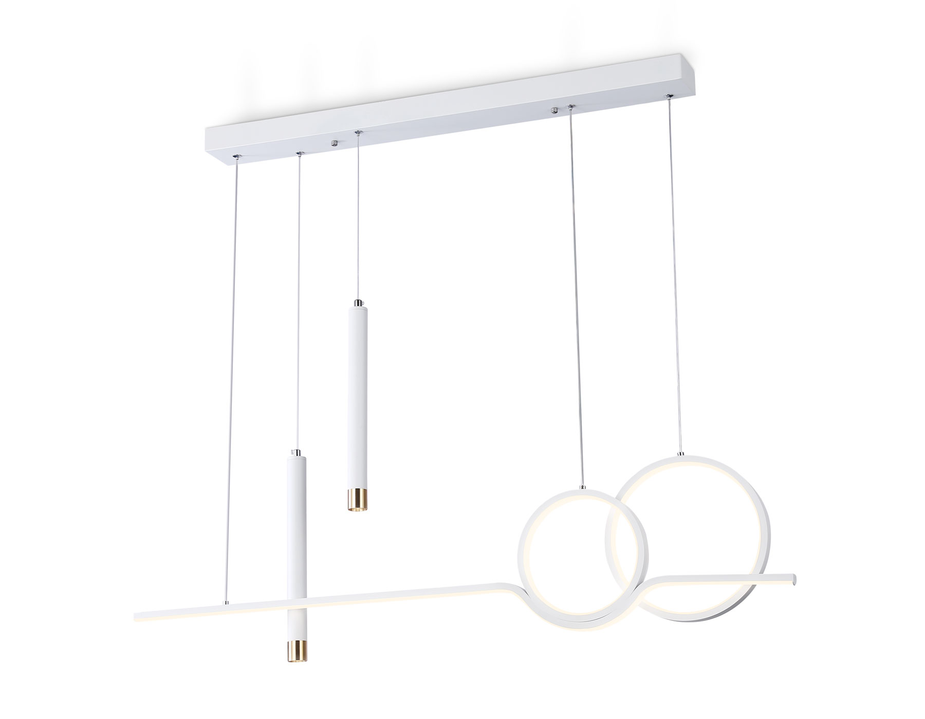 Подвесной светильник Ambrella FL5393/5 WH белый 3000K/4200K/6400K+4200K 62W 1000*75*1200 (ПДУ ИК)