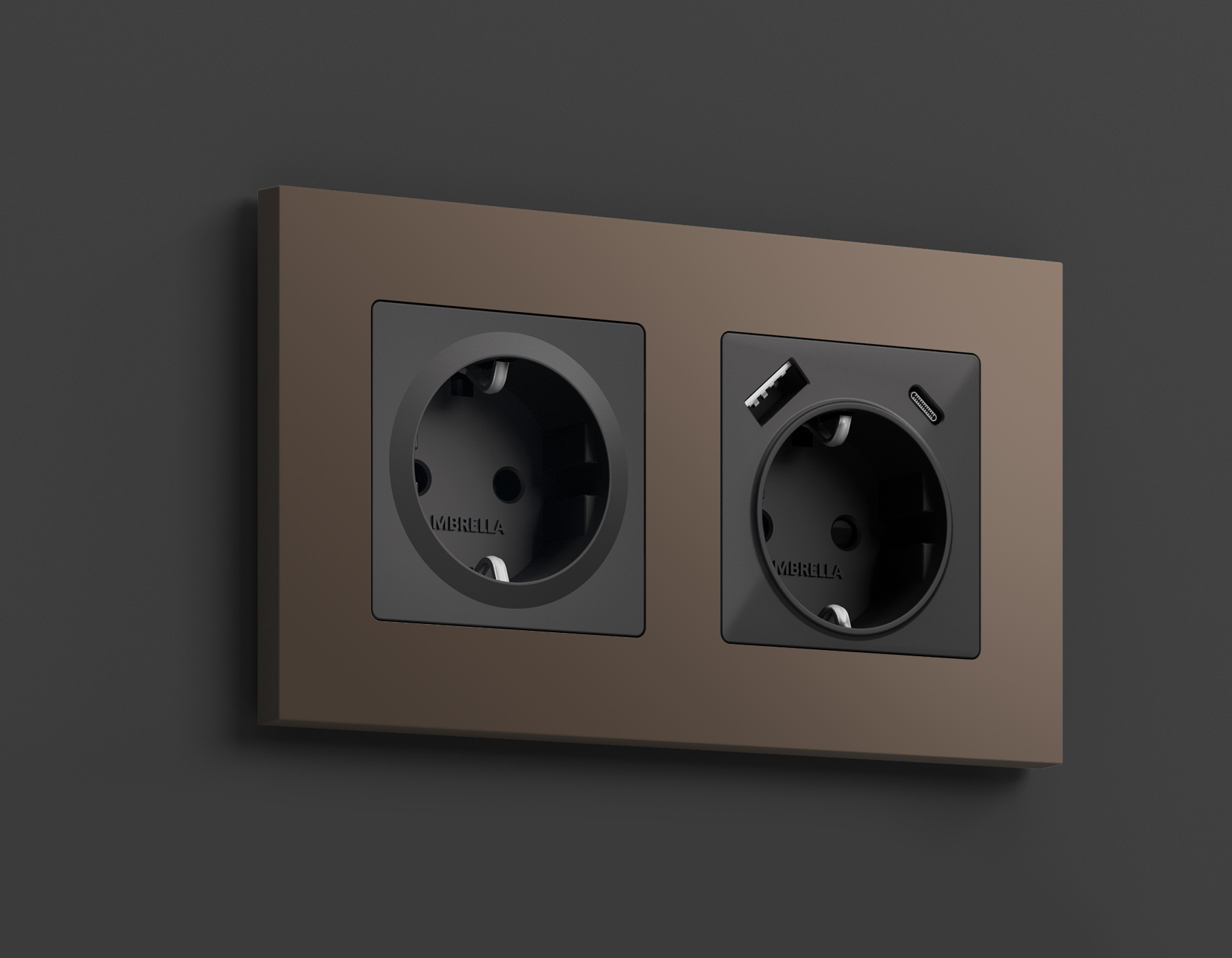 AP9060 Лицевая панель ALFA (Графит Мягкое касание) для электрической розетки с/з QUANT