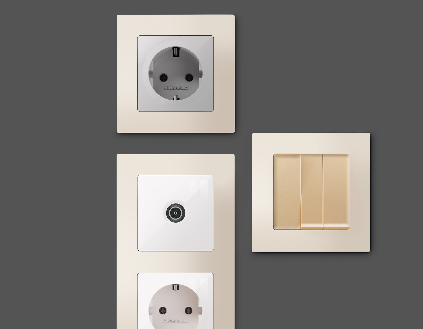 AF220335 Рамка ALFA Techno (Бежевый матовый) 5-ая