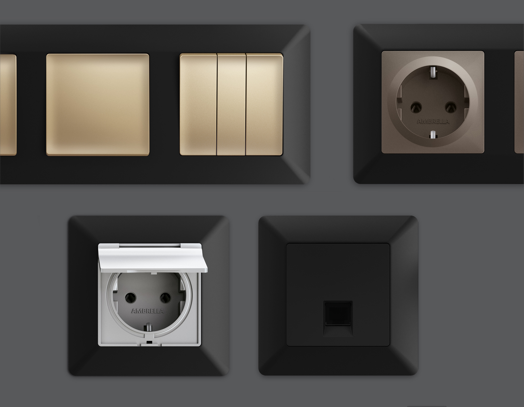 AF110702 Рамка ALFA Line (Черный матовый) 2-ая