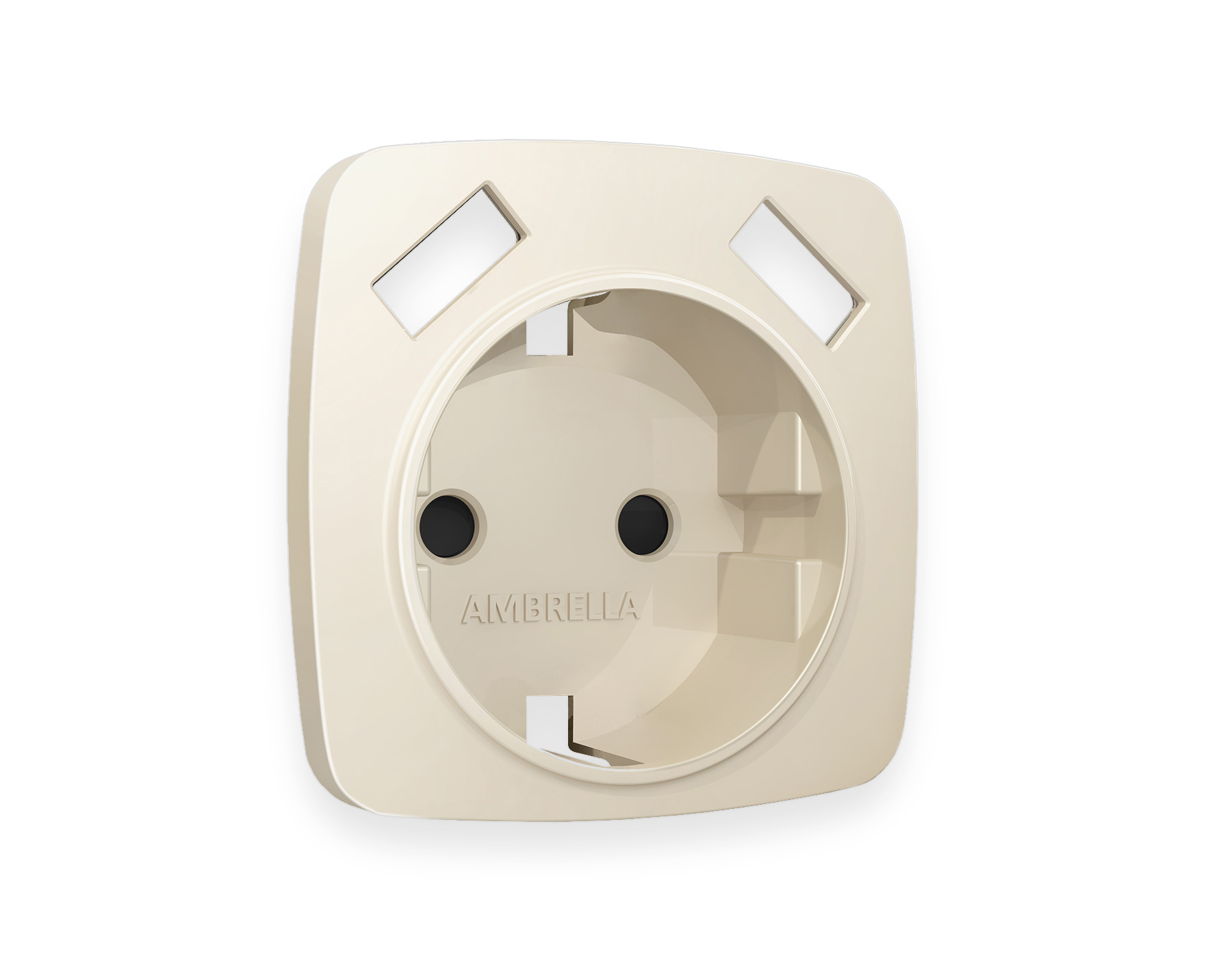 OP3290 Лицевая панель OMEGA (Бежевый матовый) для электрической розетки с/з со шторками 2USB A+A QUANT