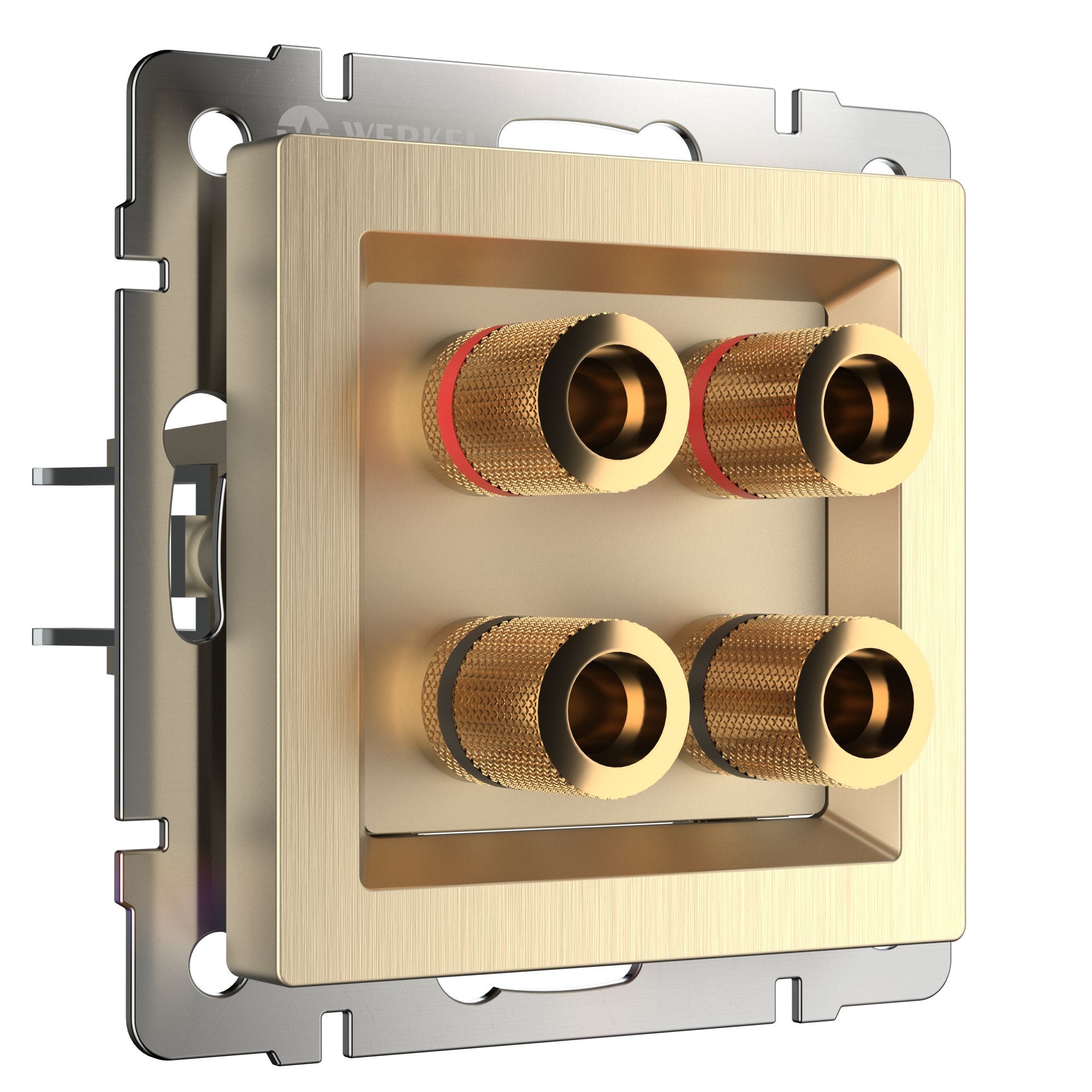 Акустическая розетка WERKEL (шампань рифленый) WL10-AUDIOx4 / W1185010 / a035635