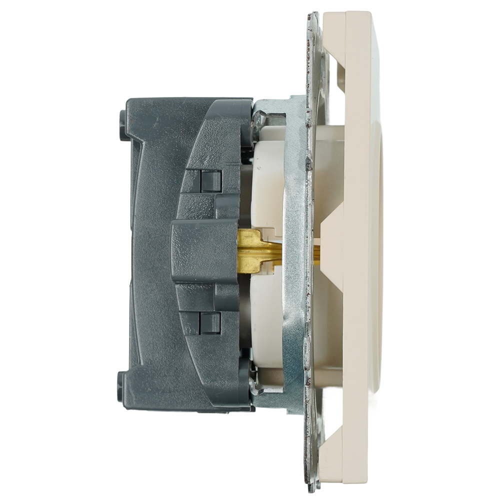 Розетка 1-местная с защитной шторкой с/з (механизм), STEKKER, 250В, 16А, серия Эмили, RST16-5110-08, кашемир, soft touch