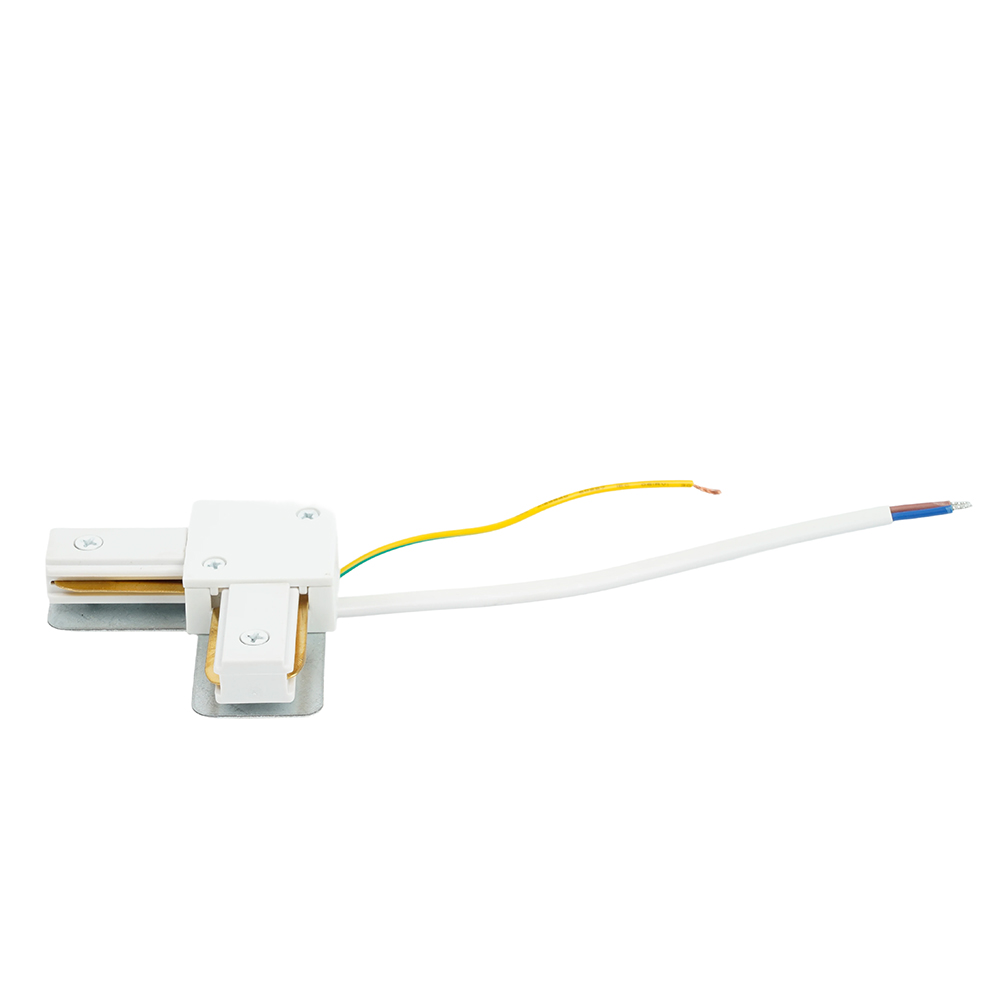 Коннектор угловой однофазный для шинопровода с проводом, белый, LD1021С