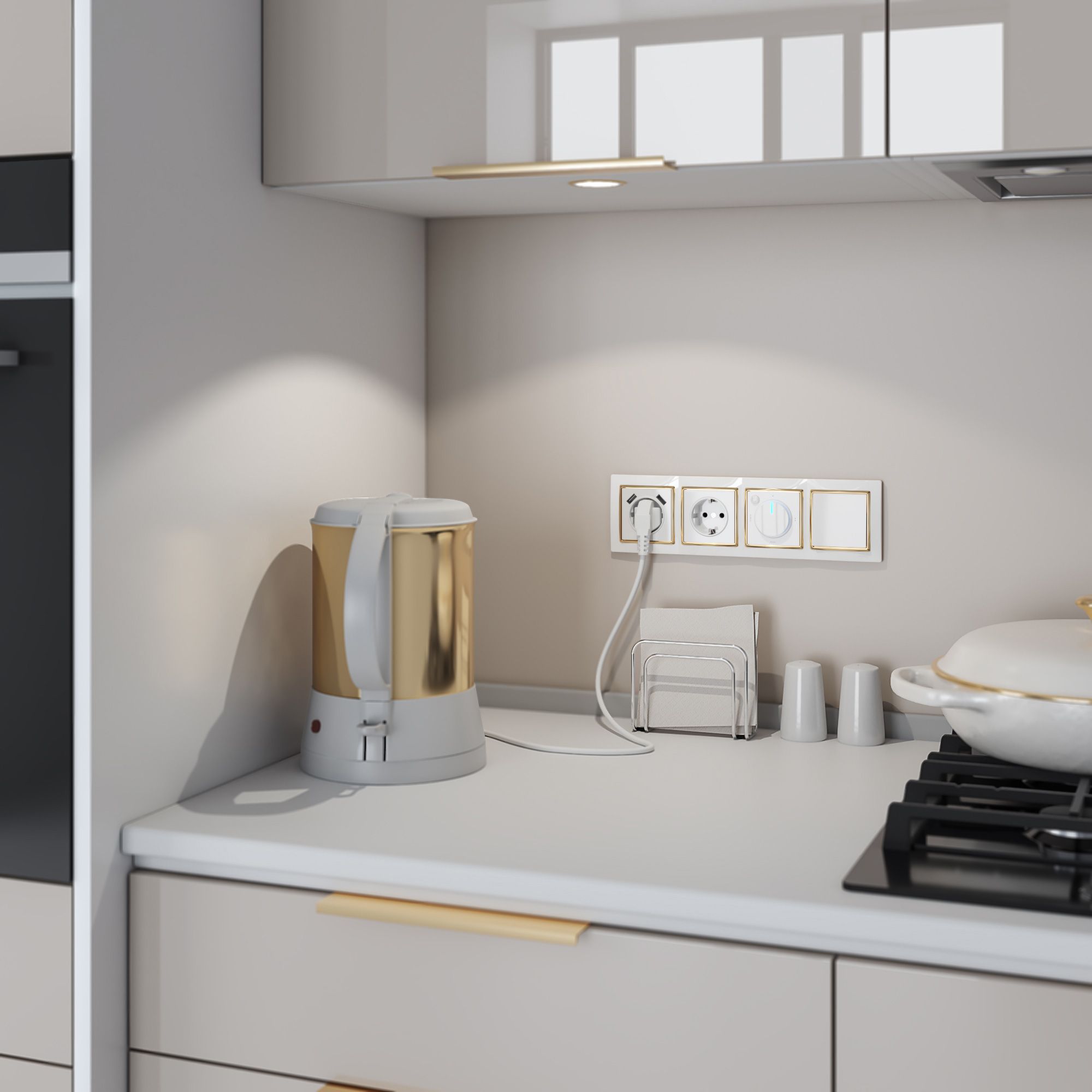 Выключатель одноклавишный WERKEL (белый) WL01-SW-1G / W1110001 / a028643