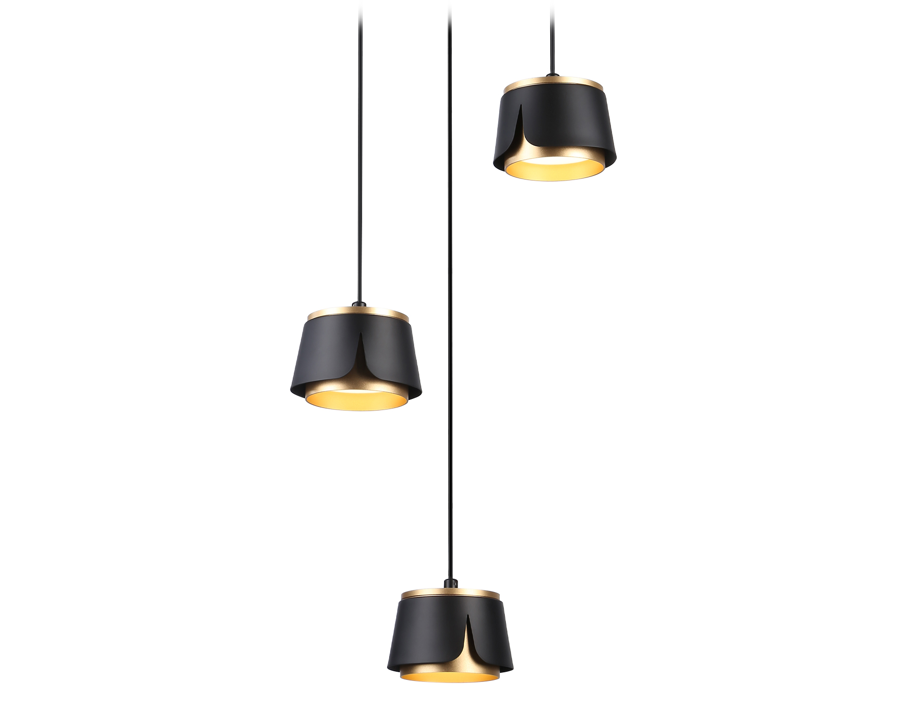Светильник подвесной Ambrella TN71252/3 BK/GD черный/золото GX53/3 D250*1090