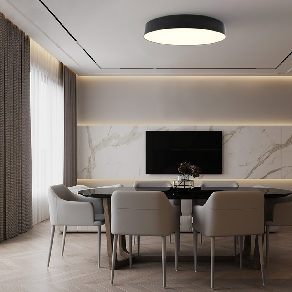 Светодиодный управляемый светильник Feron AL6200 “Simple matte” тарелка 165W 3000К-6500K черный Светодиодный управляемый светильник Feron AL6200 “Simple matte” тарелка 165W 3000К-6500K черный