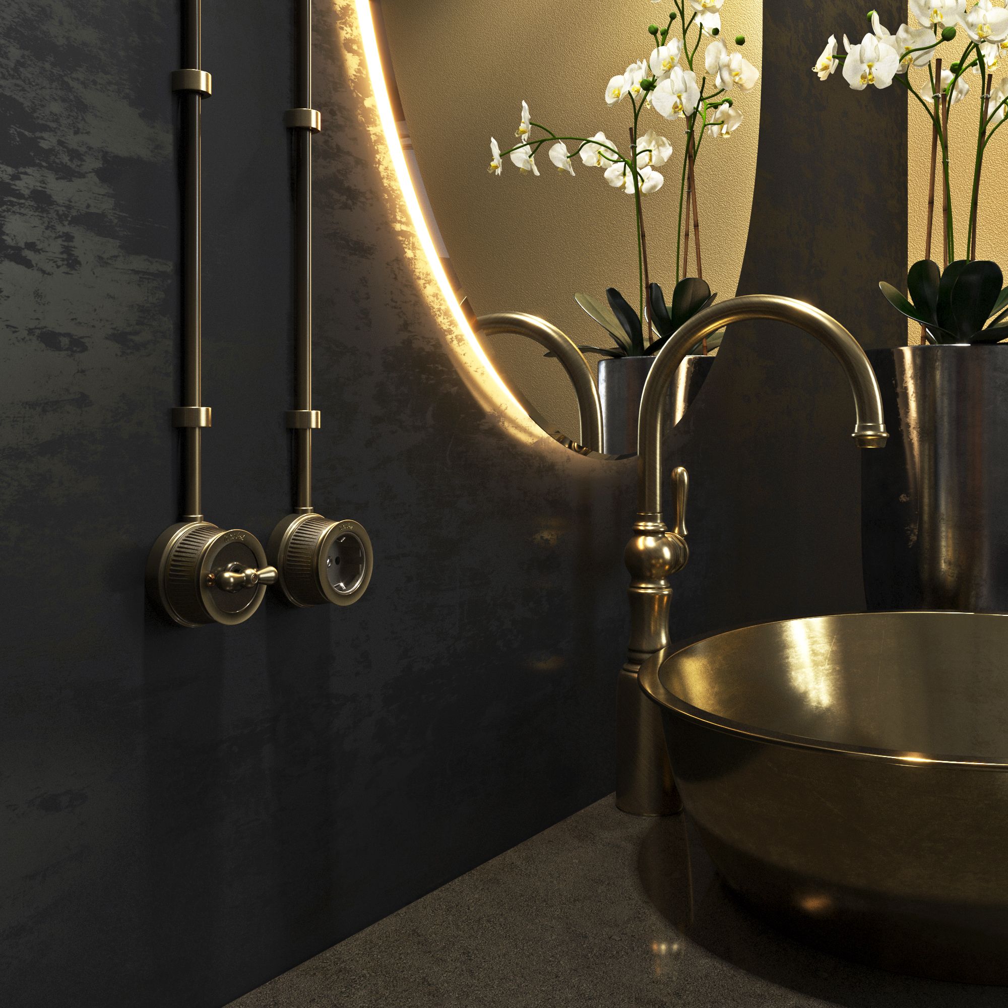 Выключатель на 4 положения двухклавишный Werkel Ретро (Бронзовый) WL19-01-05 / W5720012 / a044917