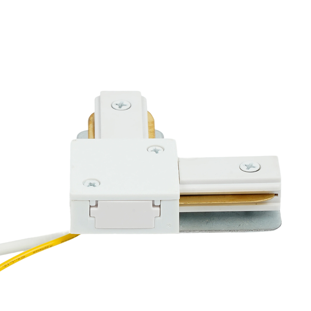 Коннектор угловой однофазный для шинопровода с проводом, белый, LD1021С