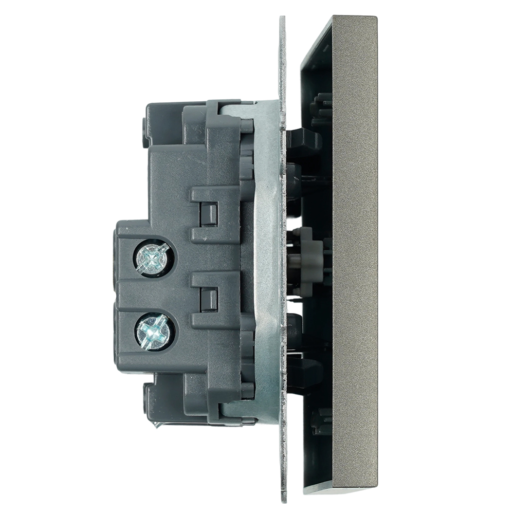 Переключатель 1-клавишный (механизм), STEKKER, 250В, 10A, серия Эмили, RSW10-5105-09, антрацит, soft touch
