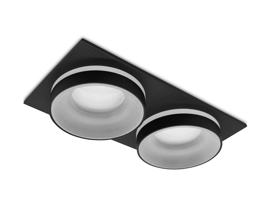 Встраиваемый точечный светильник Ambrella TN319/2 SBK черный песок GU5.3 182*92*40