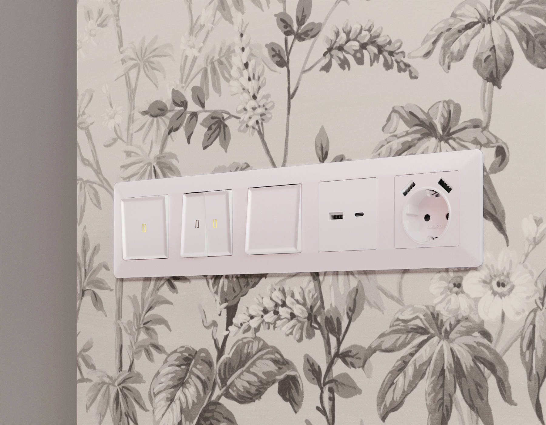 AP2110 Лицевая панель ALFA (Жемчуг) для розетки 2USB тип A+C QUANT