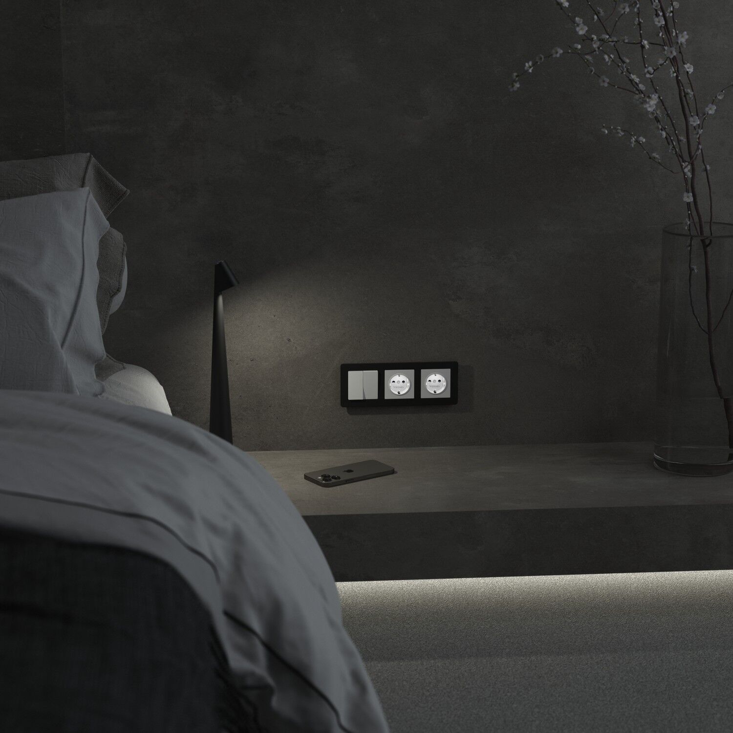 W1171461/ Розетка с подсветкой W (белый матовый) W1171461