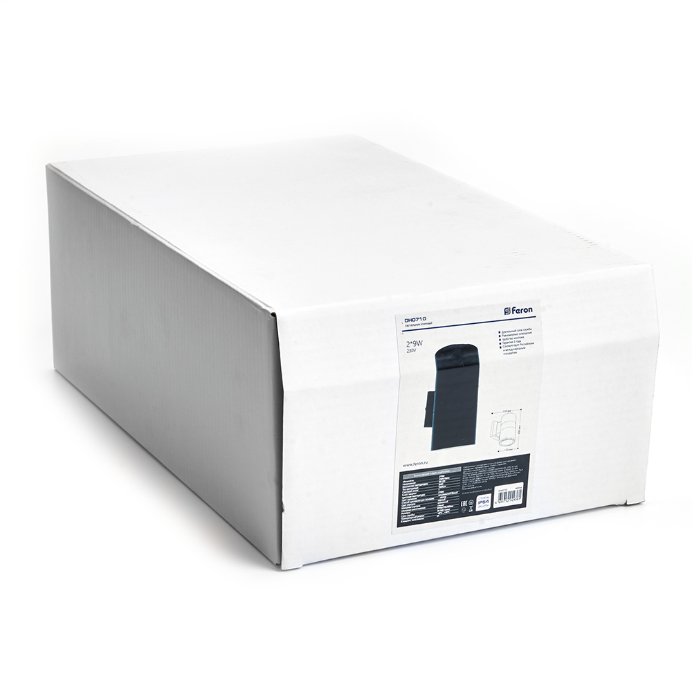 Светильник уличный светодиодный Feron DH0710, 2*9W, 1500Lm, 2700K, черный Светильник уличный светодиодный Feron DH0710, 2*9W, 1500Lm, 2700K, черный