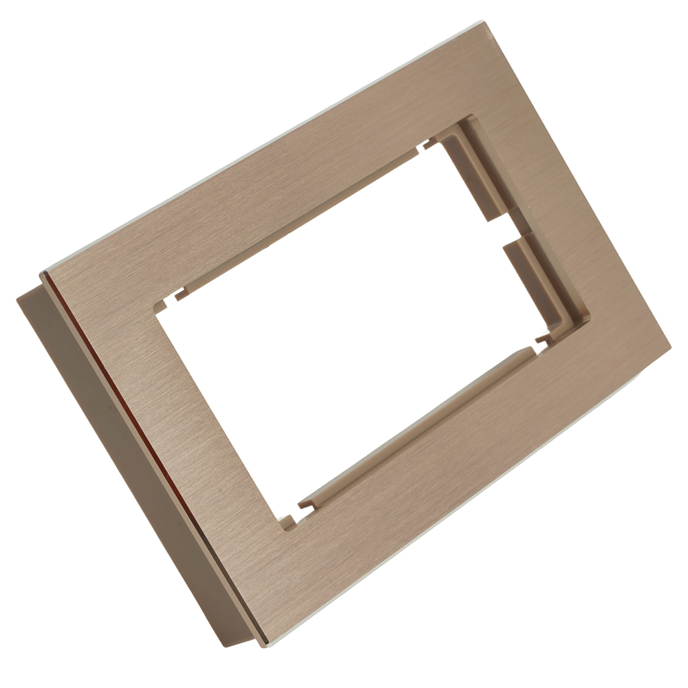 Рамка 2-местная (без перемычки), металл, STEKKER, MFR00-7012-02, серия Катрин, шампань