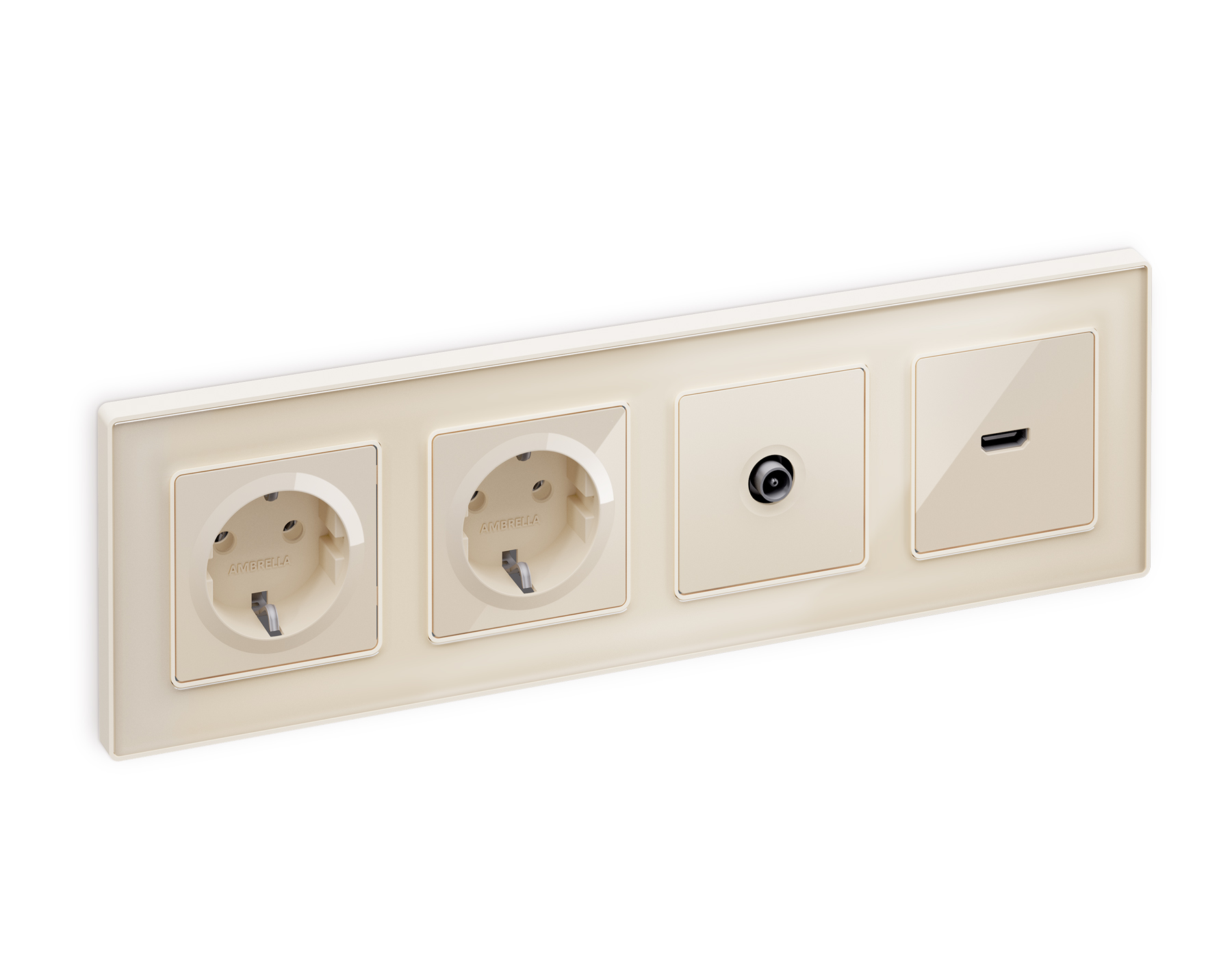 MA306010 Комплект механизма электрической розетки ALFA Бежевый глянец с/з на винтовых зажимах QUANT (AP3060, VM141)