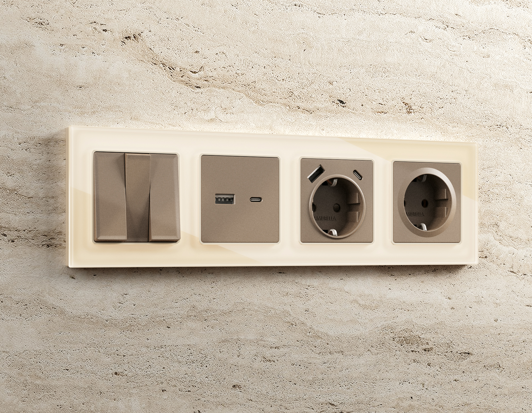 AF330305 Рамка ALFA Platos (Бежевый Стекло органическое) 5-ая