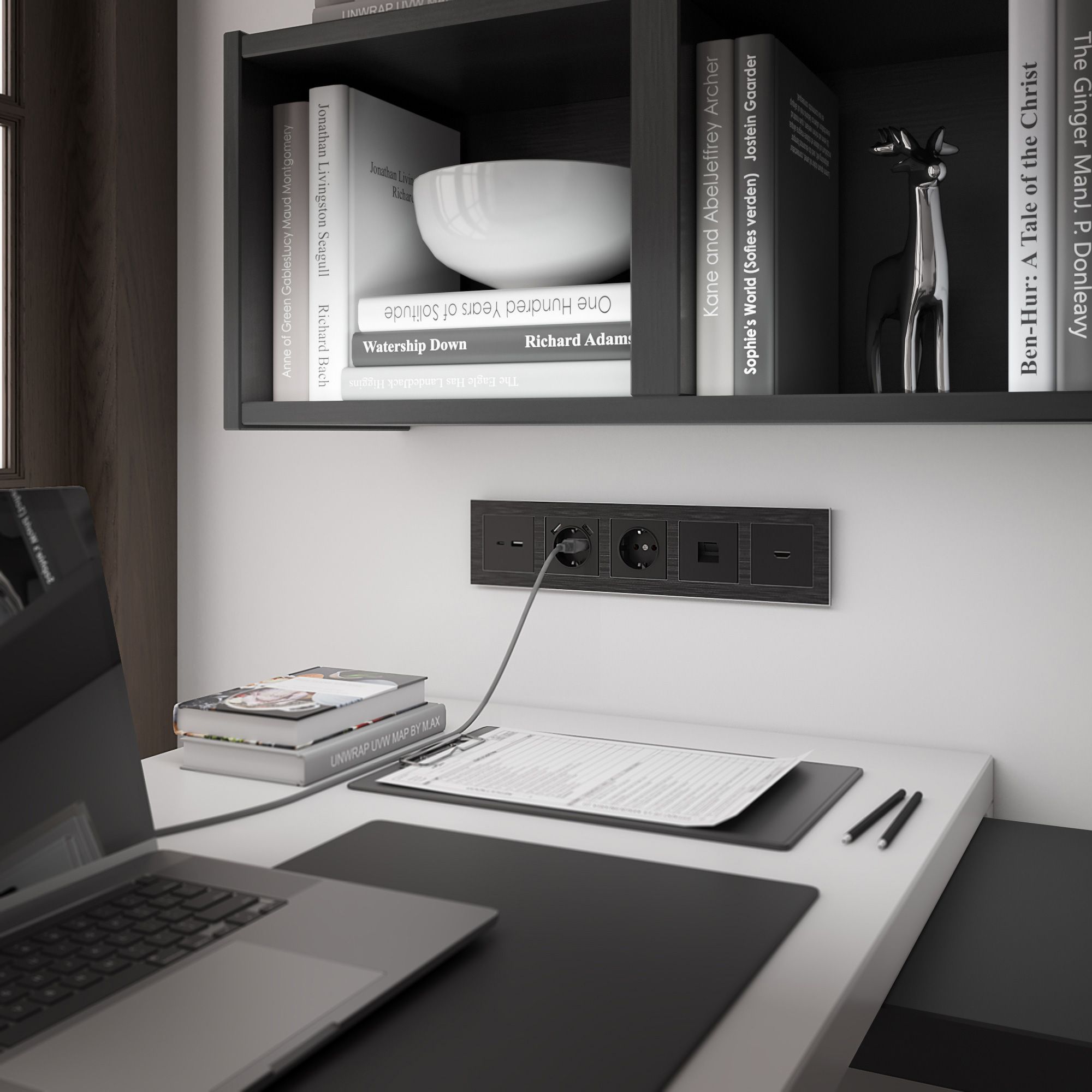 Розетка Ethernet RJ-45 WERKEL (черный матовый) WL08-RJ-45 / W1181008 / a029859