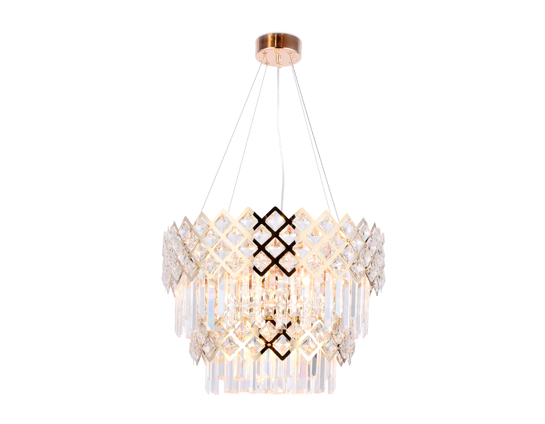 Подвесная люстра с хрусталем Ambrella TR5275/8 GD/CL золото/прозрачный E14/8 max 40W D520*380