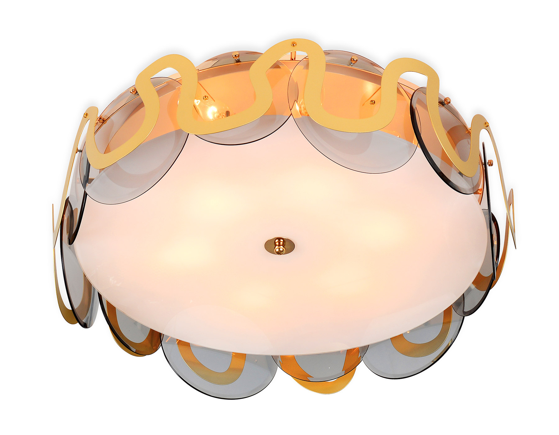 Потолочная люстра Ambrella TR5328/6 GD/SM/FR золото/дымчатый/белый матовый E14/6 max 40W D606*230