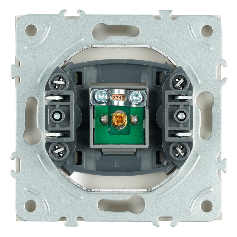Розетка телевизионная 1-местная (механизм), STEKKER, 75 Ом, 5-862МГц, серия Эмили, RST00-5108-08, кашемир, soft touch