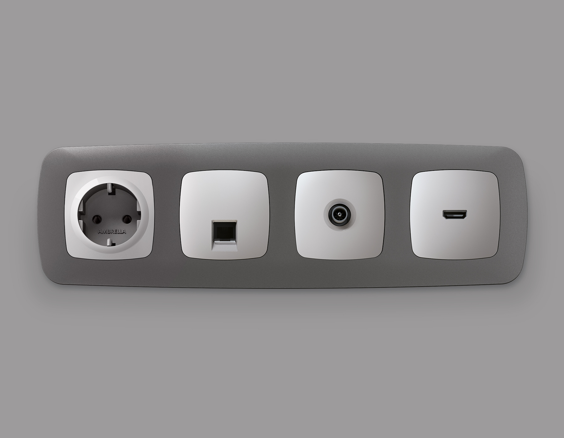 OP4060 Лицевая панель OMEGA (Серебро глянец) для электрической розетки с/з QUANT