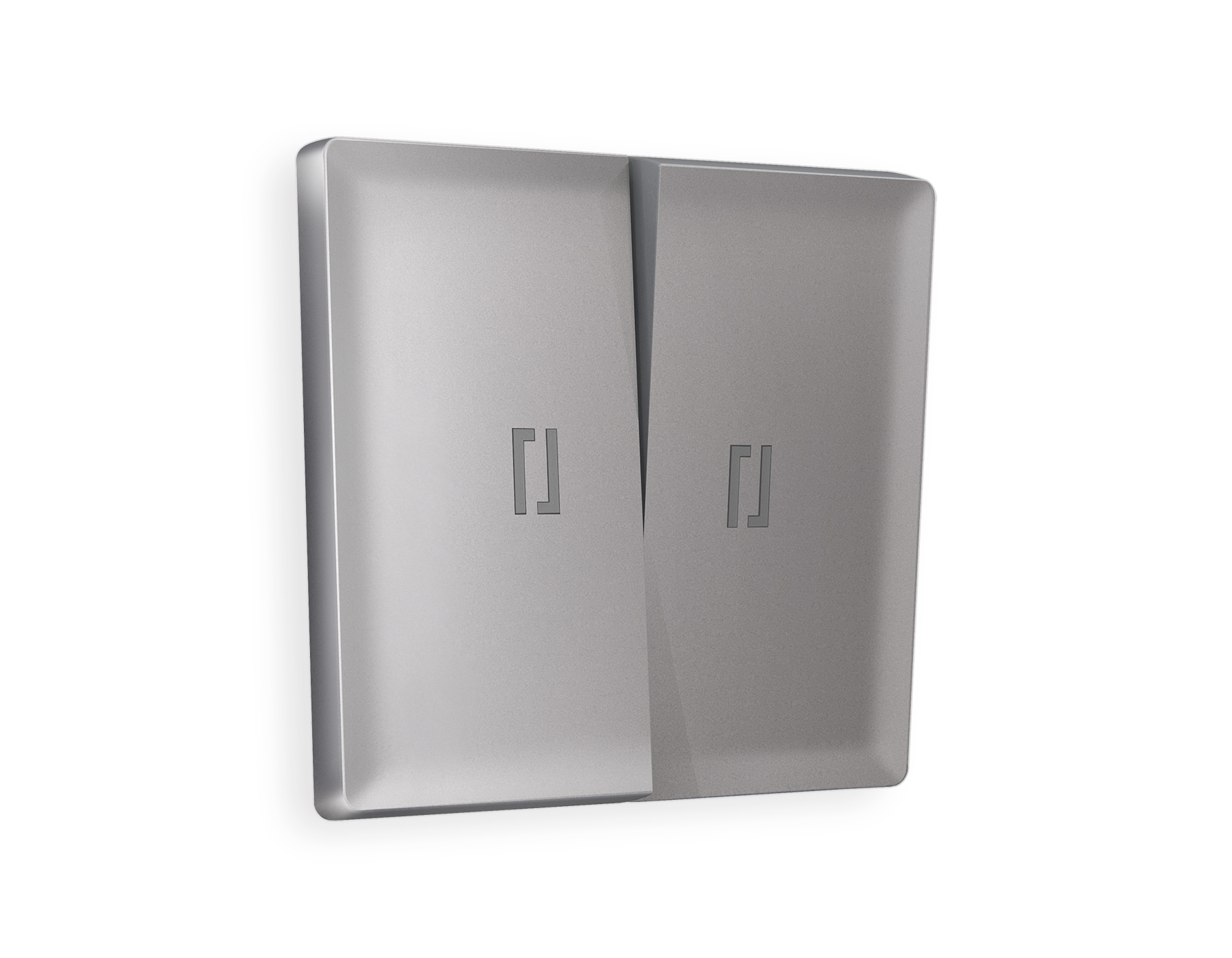 AP5040 Лицевая панель ALFA (Сталь матовый) для 2-кл выключателей с подсветкой QUANT