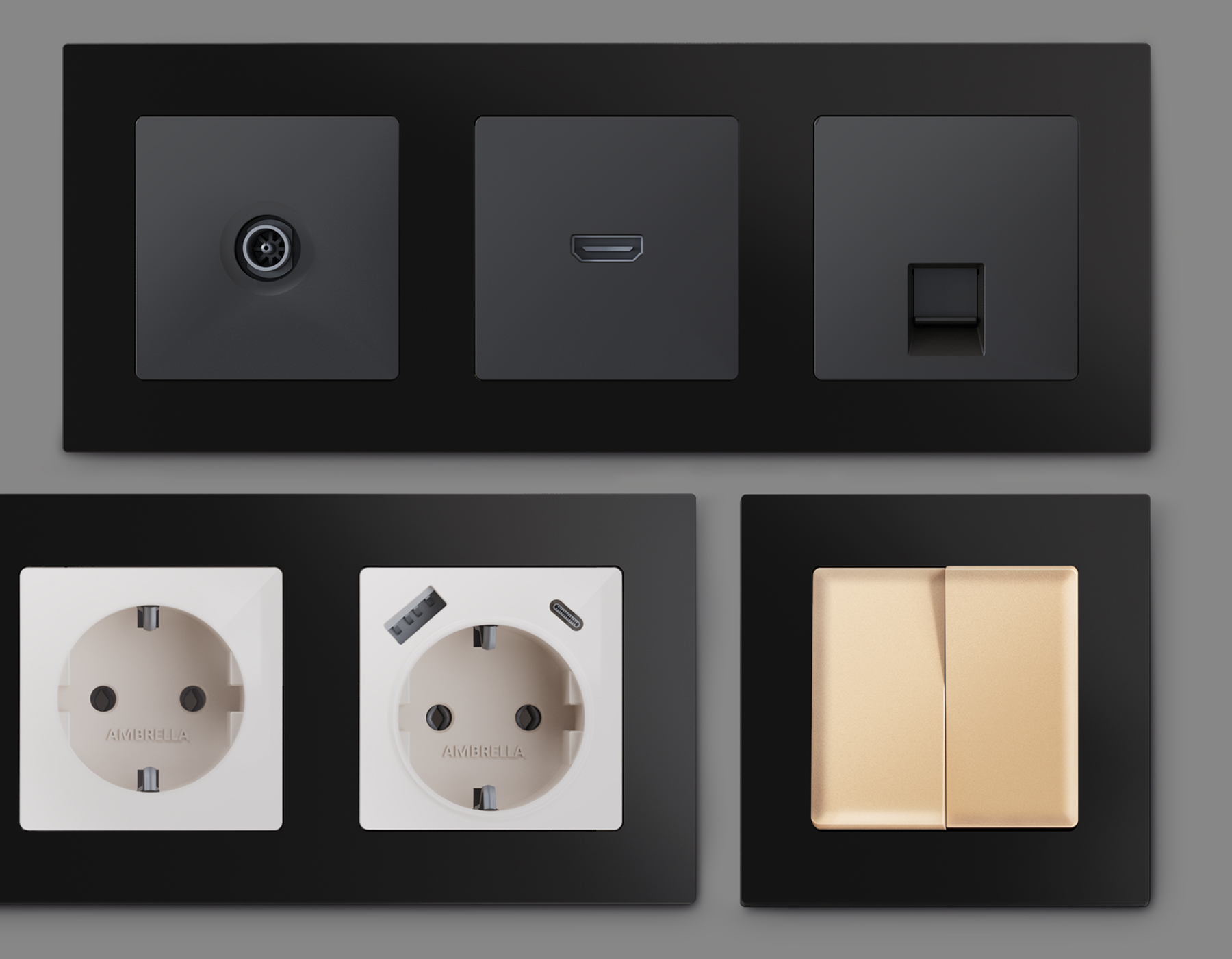 AF220701 Рамка ALFA Techno (Черный матовый) 1-ая