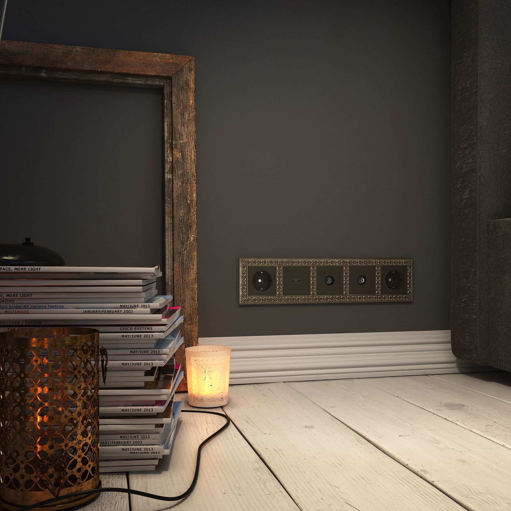 Рамка на 5 постов Werlel Antik (бронза) WL07-Frame-05