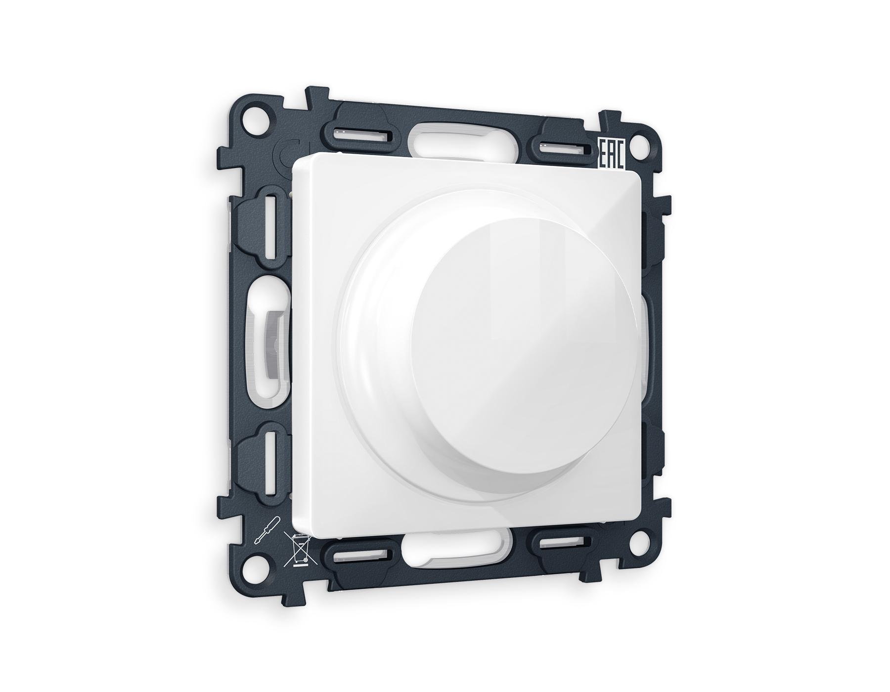 MA105510 Комплект механизма светорегулятора универсального ALFA Белый глянец 25-600W/LED 5-300W QUANT (AP1055, VM136)