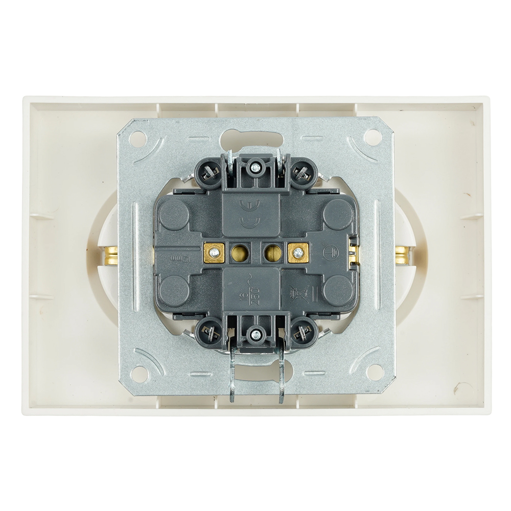 Розетка 2-местная с защитной шторкой, STEKKER, с/з, 250В, 16А, серия Эмили, RST16-5114-08, кашемир, soft touch