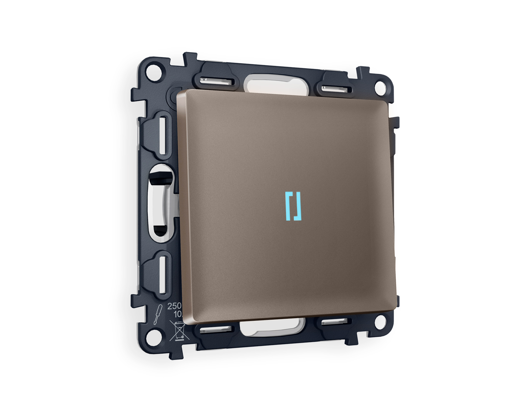 MA632040 Комплект механизма 1-кл проходного выключателя с подсветкой 10000K ALFA Темная бронза матовый QUANT (AP6320, VM105, G29B)